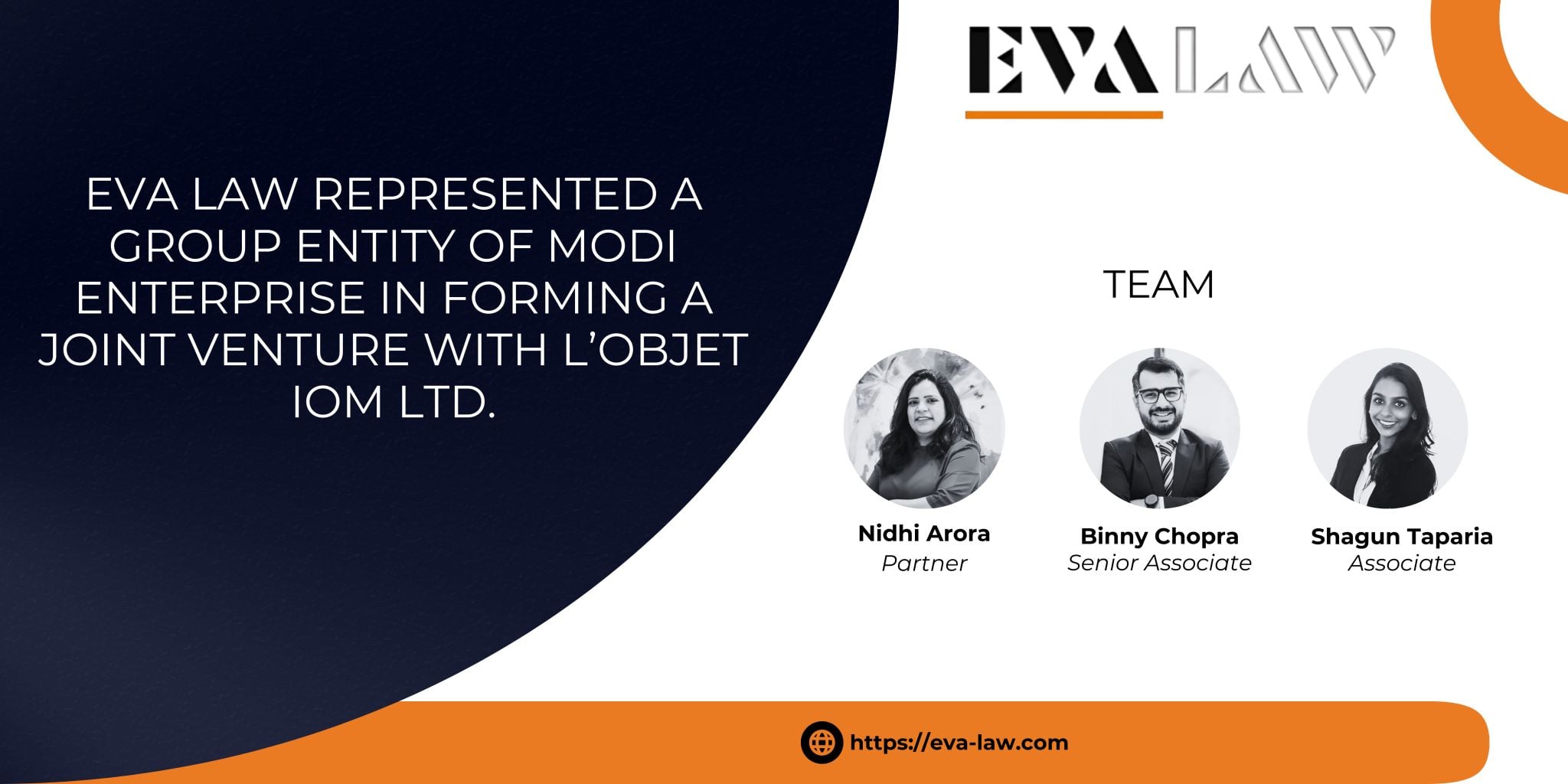 EVA Law represented a group entity of Modi Enterprise in forming a joint venture with L'Objet IOM Ltd.