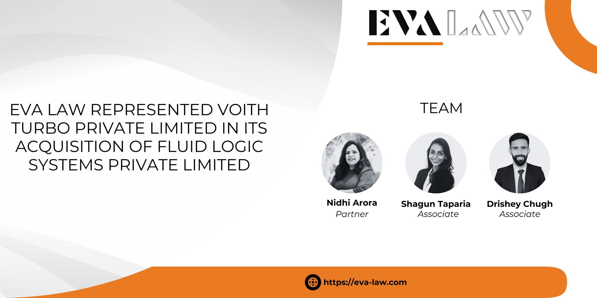 EVA Law represented Voith Turbo Private Limited, a group entity of The Voith Group, in its acquisition of Fluid Logic Systems Private Limited